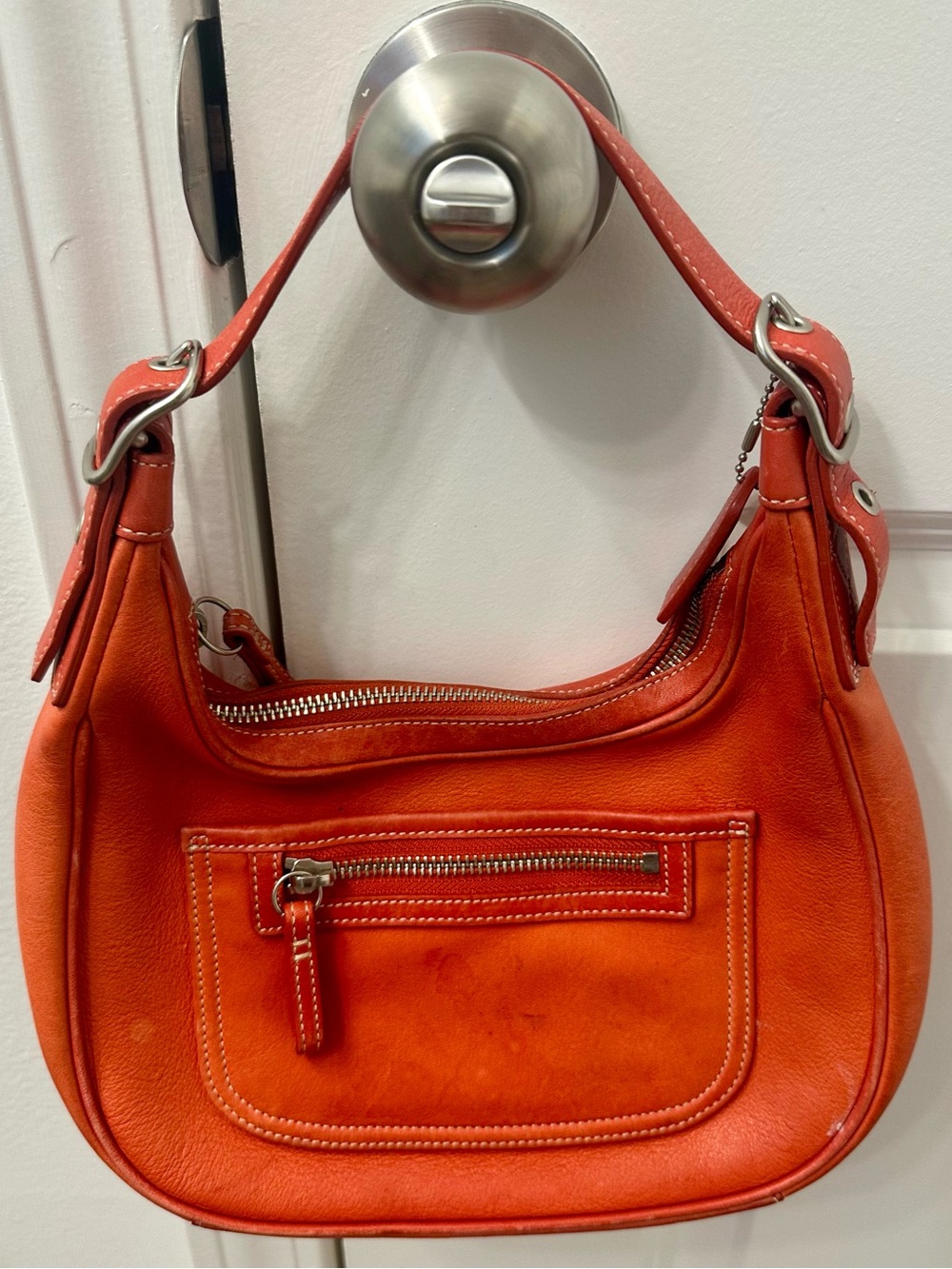 Women's Coach Red Leather Shoulder Bag